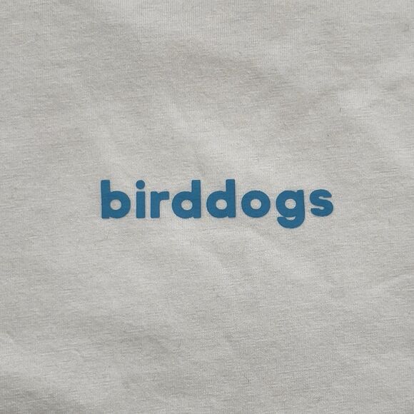 Birdgogs Hummingbird Floral Logo Back Cotton Blend T Shirt White Men L EUC - Picture 3 of 11